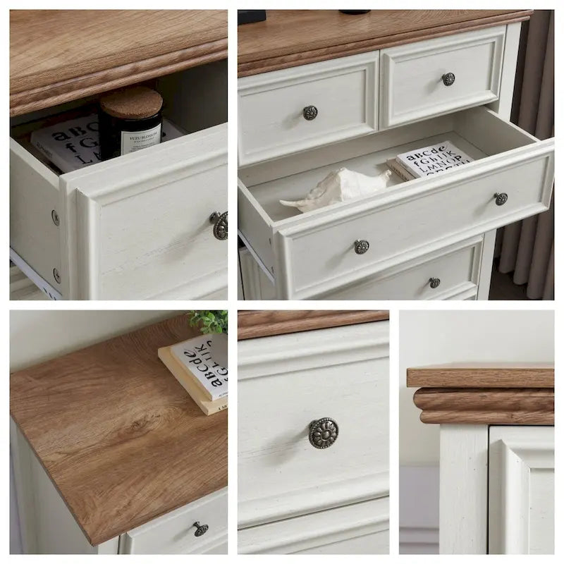 Commode moderne à 6 tiroirs, Organisateur de placard à 6 tiroirs - 31,50 * 15,75 * 44,29
