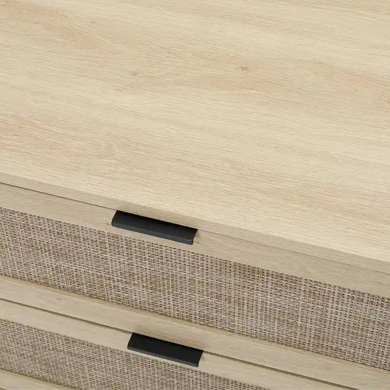 Commode 3 tiroirs en rotin pour chambre à coucher ou salon