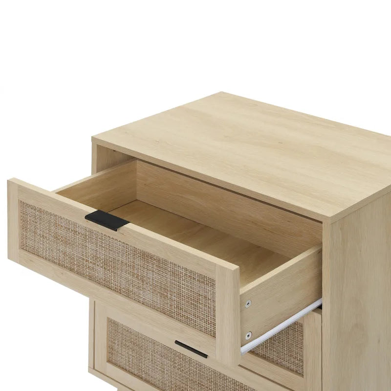 Commode 3 tiroirs en rotin pour chambre à coucher ou salon