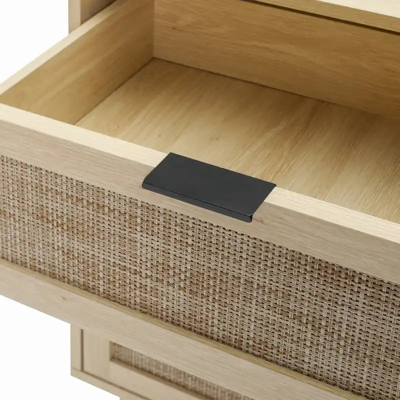 Commode 3 tiroirs en rotin pour chambre à coucher ou salon
