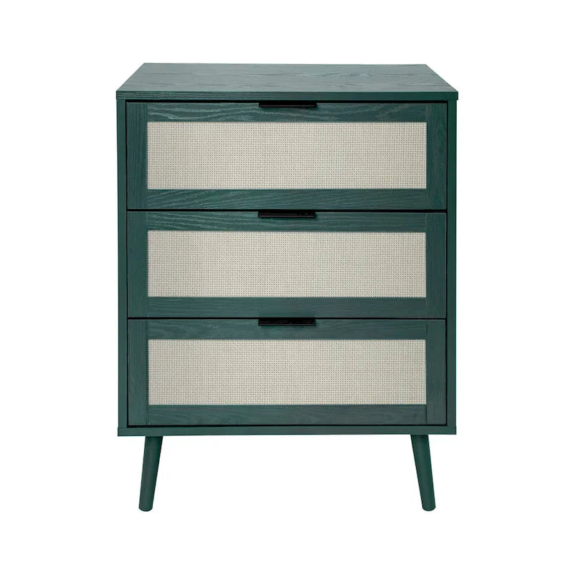 Commode 3 tiroirs en rotin pour chambre à coucher ou salon