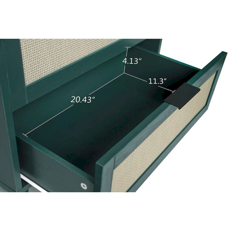 Commode 3 tiroirs en rotin pour chambre à coucher ou salon