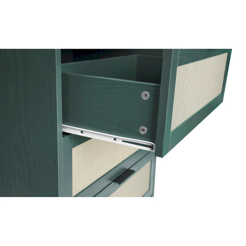 Commode 3 tiroirs en rotin pour chambre à coucher ou salon