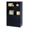HL8000 Series 36 Wide 3-Drawer Combo Commercial Lateral File Cabinet, Black