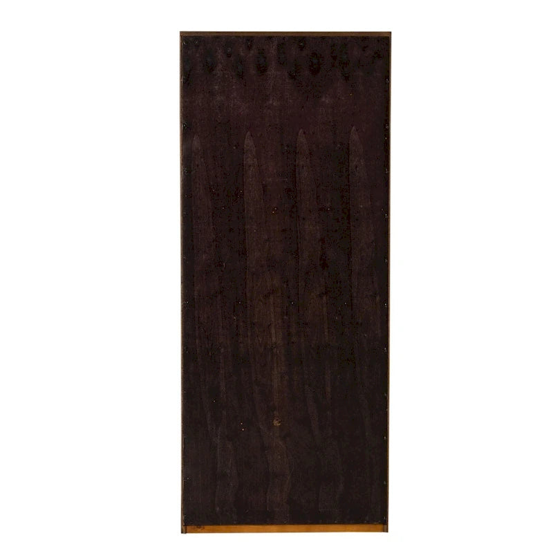 Bibliothèque haute couleur Cognac marron foncé à 5 étagères, unité de rangement et d'exposition en bois réglable