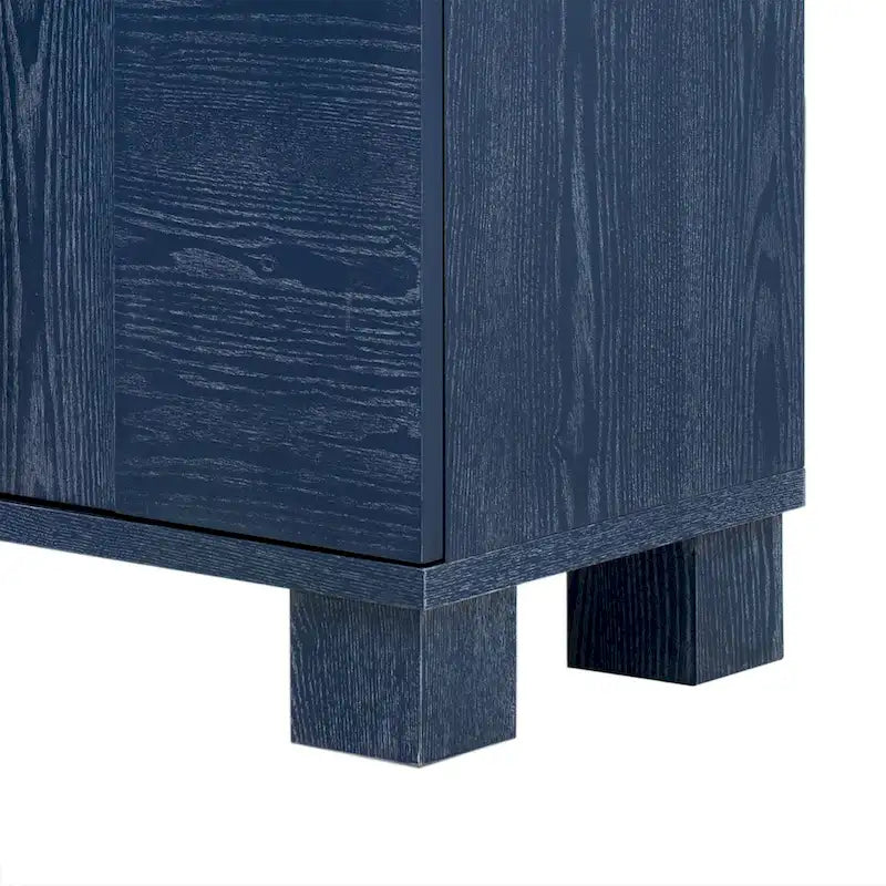 Buffet en MDF frêne à 4 portes avec poignées dorées