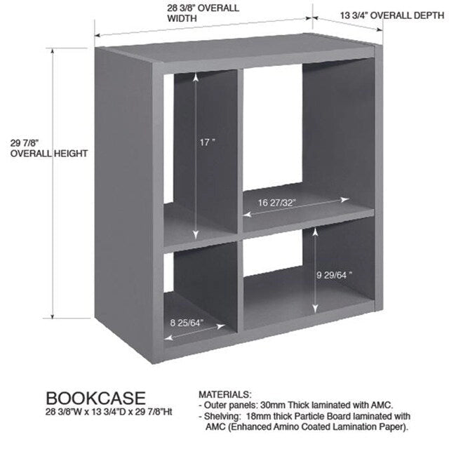 Bibliothèque ouverte à 4 cubes, organisateur d'étagères de rangement pour jouets d'enfants (Orange)