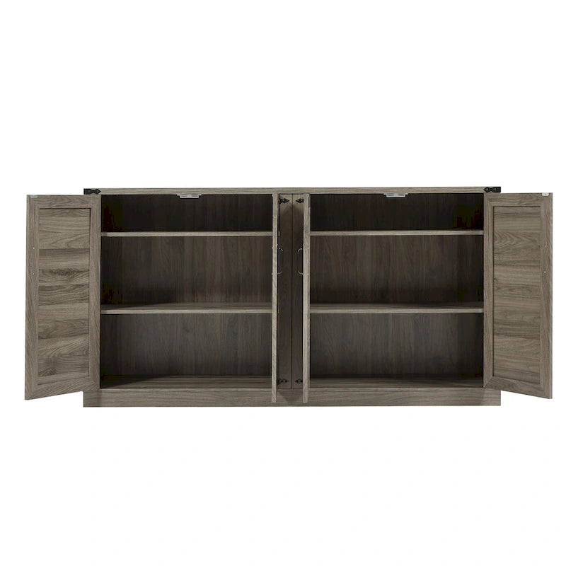 Meuble de rangement rustique avec portes coulissantes façon grange