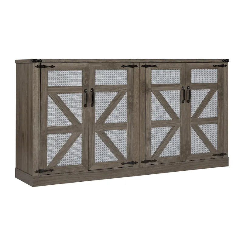 Meuble de rangement rustique avec portes coulissantes façon grange