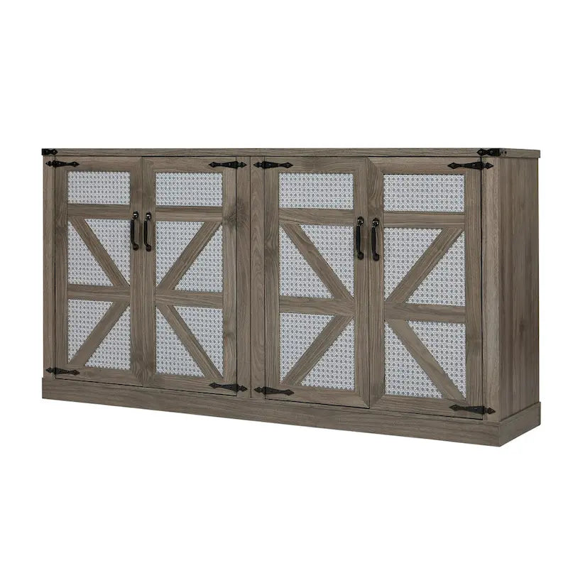 Meuble de rangement rustique avec portes coulissantes façon grange