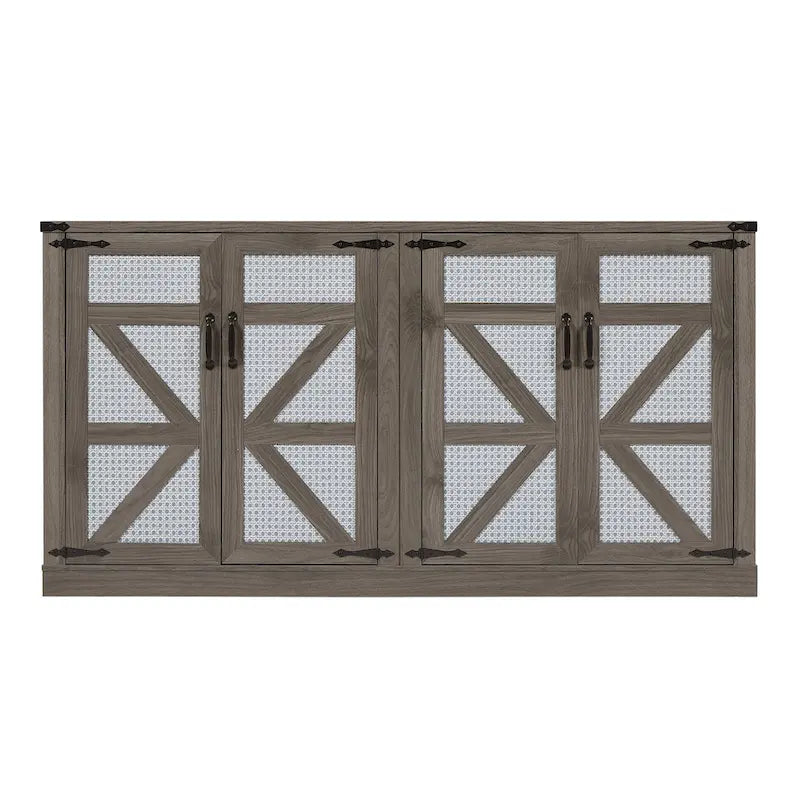 Meuble de rangement rustique avec portes coulissantes façon grange