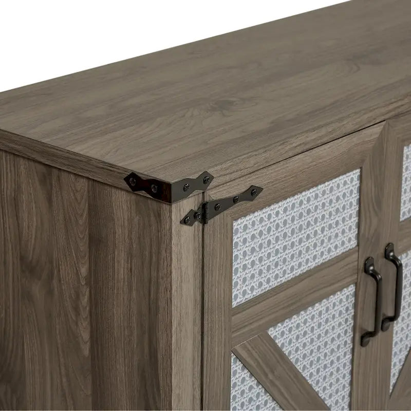 Meuble de rangement rustique avec portes coulissantes façon grange