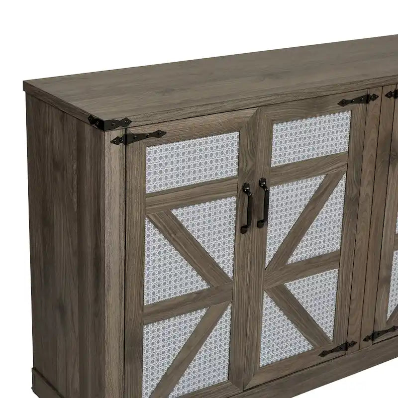 Meuble de rangement rustique avec portes coulissantes façon grange