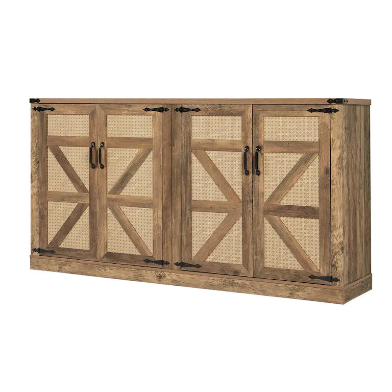 Meuble de rangement rustique avec portes coulissantes façon grange