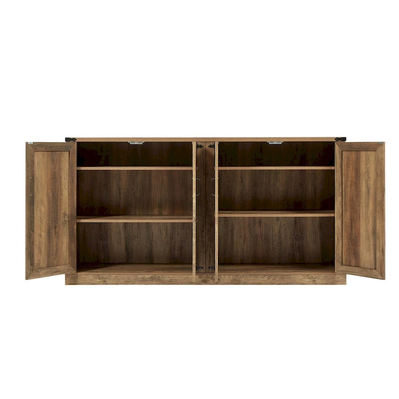 Meuble de rangement rustique avec portes coulissantes façon grange
