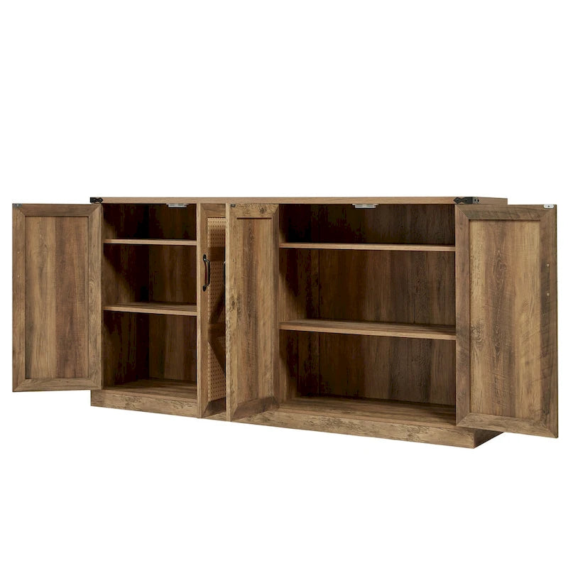 Meuble de rangement rustique avec portes coulissantes façon grange