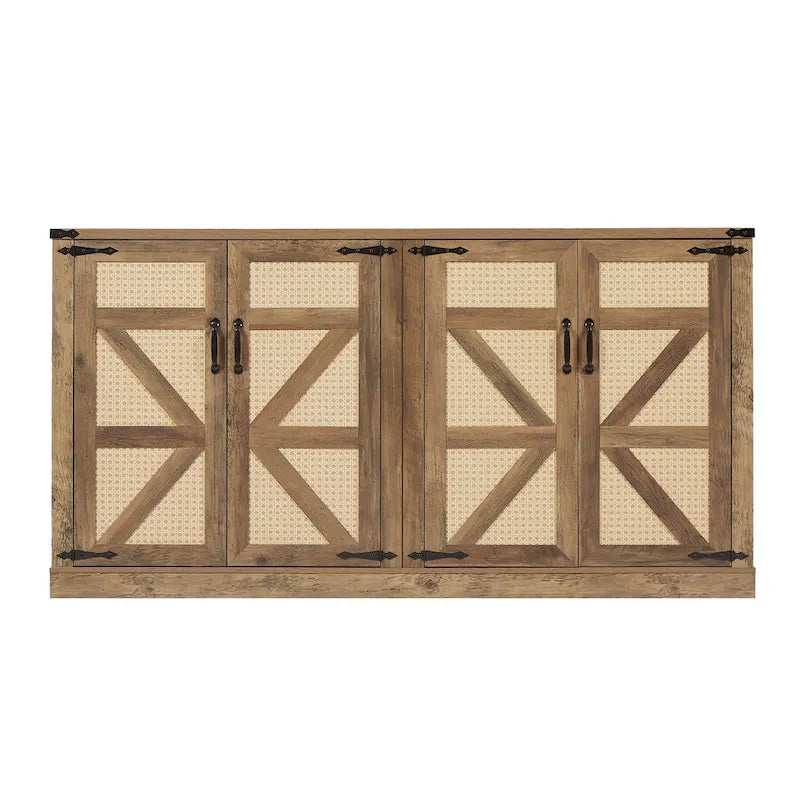 Meuble de rangement rustique avec portes coulissantes façon grange