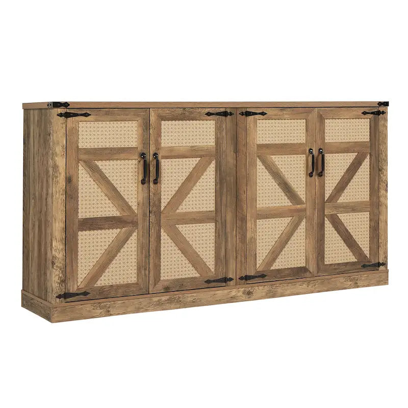 Meuble de rangement rustique avec portes coulissantes façon grange
