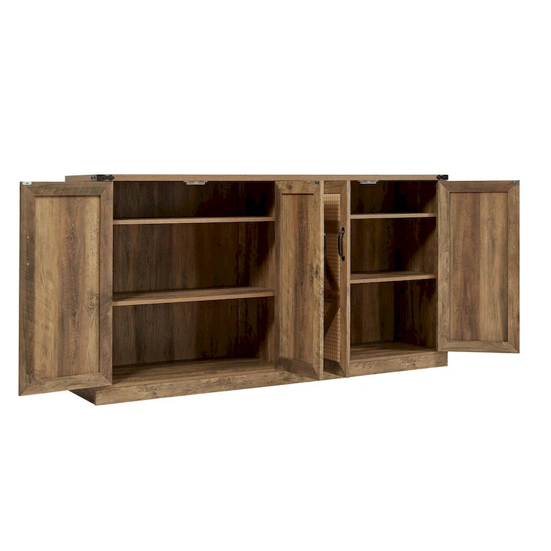 Meuble de rangement rustique avec portes coulissantes façon grange