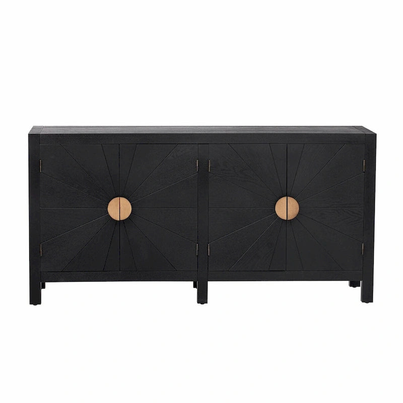 Bahut 4 portes Sunburst Radiating Line - Bleu marine/noir