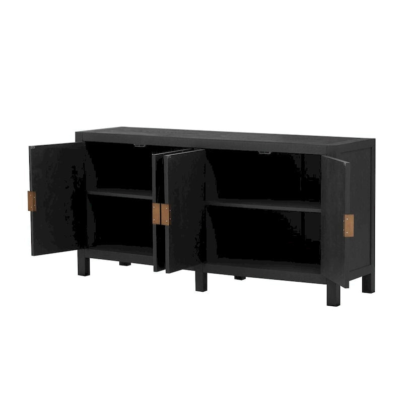 Bahut 4 portes Sunburst Radiating Line - Bleu marine/noir