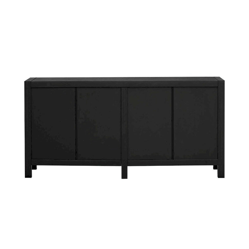 Bahut 4 portes Sunburst Radiating Line - Bleu marine/noir