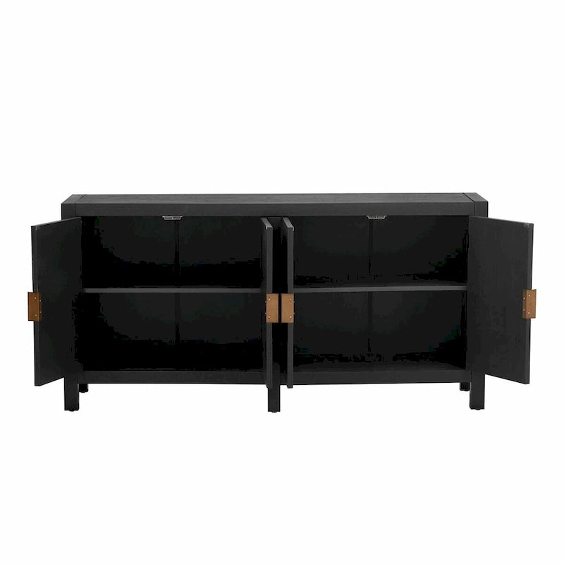 Bahut 4 portes Sunburst Radiating Line - Bleu marine/noir
