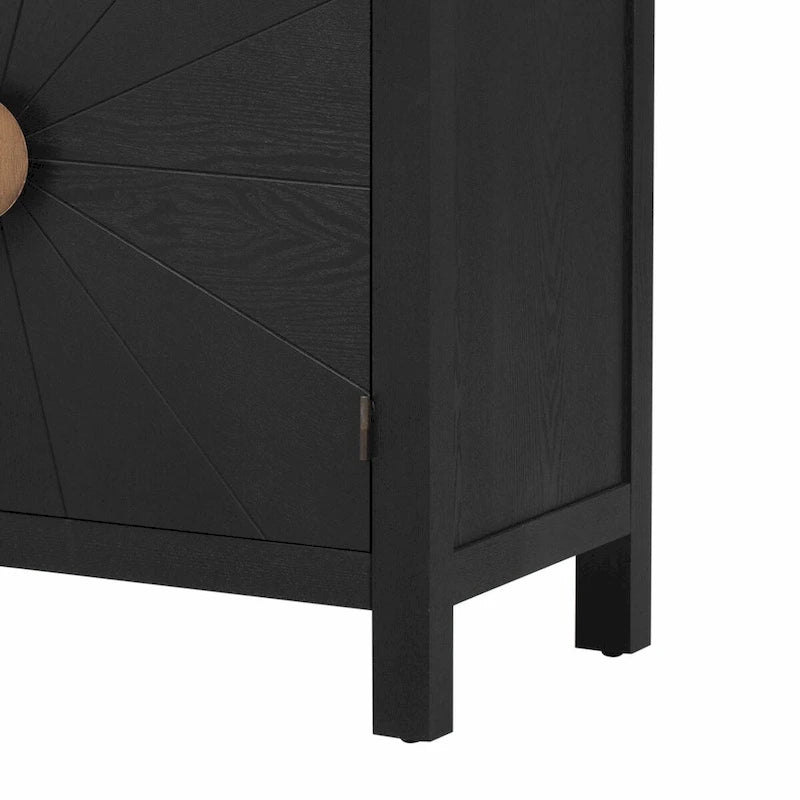 Bahut 4 portes Sunburst Radiating Line - Bleu marine/noir
