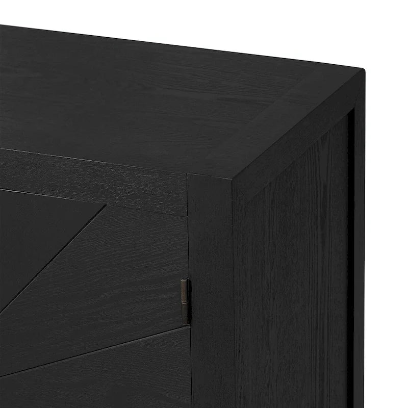 Bahut 4 portes Sunburst Radiating Line - Bleu marine/noir