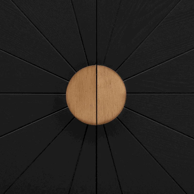 Bahut 4 portes Sunburst Radiating Line - Bleu marine/noir
