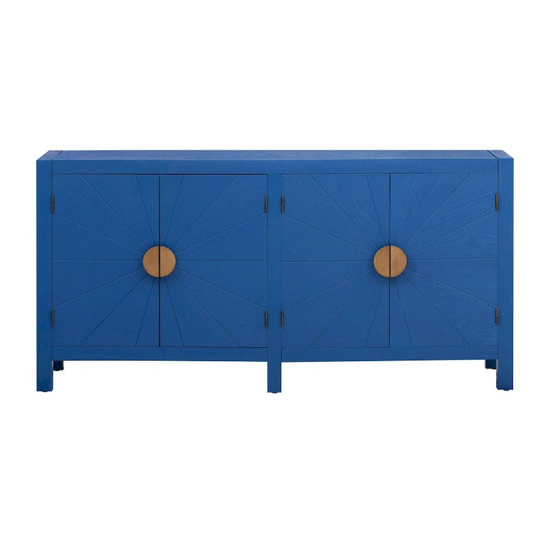 Bahut 4 portes Sunburst Radiating Line - Bleu marine/noir
