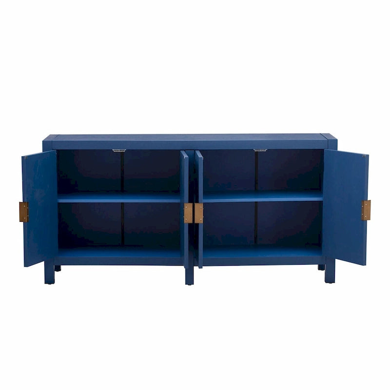 Bahut 4 portes Sunburst Radiating Line - Bleu marine/noir