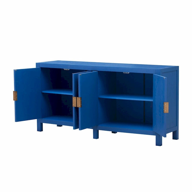 Bahut 4 portes Sunburst Radiating Line - Bleu marine/noir