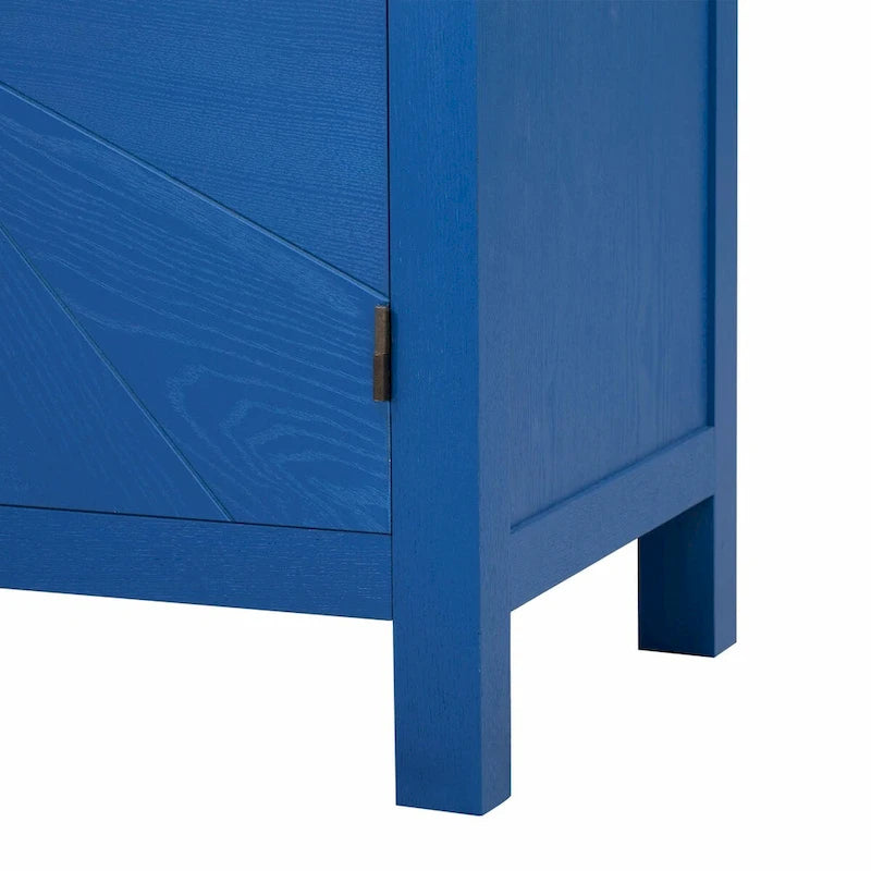 Bahut 4 portes Sunburst Radiating Line - Bleu marine/noir