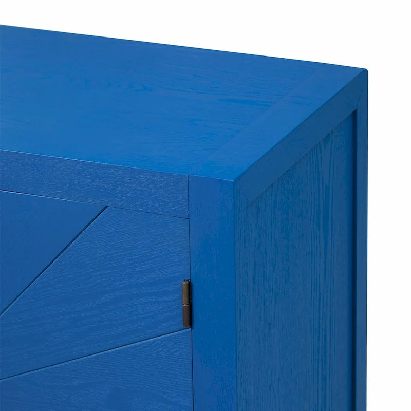 Bahut 4 portes Sunburst Radiating Line - Bleu marine/noir