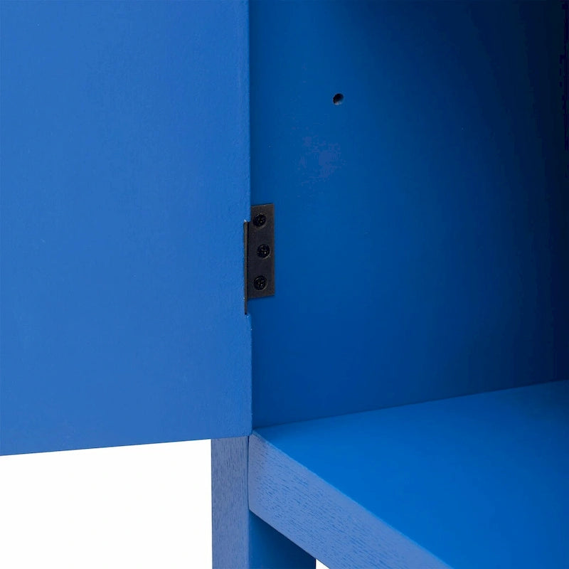 Bahut 4 portes Sunburst Radiating Line - Bleu marine/noir