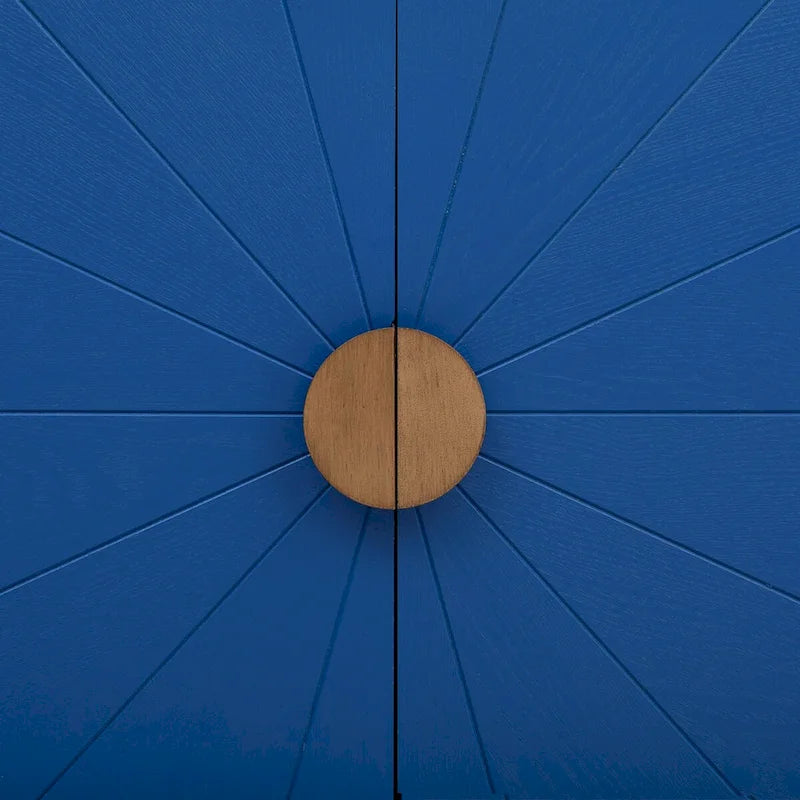 Bahut 4 portes Sunburst Radiating Line - Bleu marine/noir