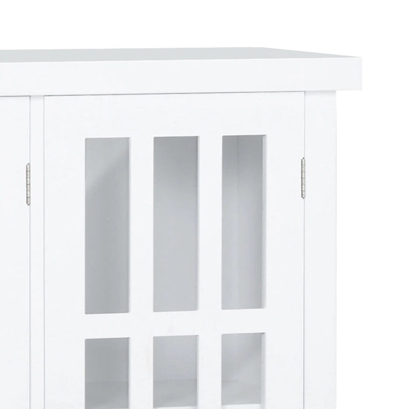 Bahut minimaliste élégant en bois avec trois portes vitrées