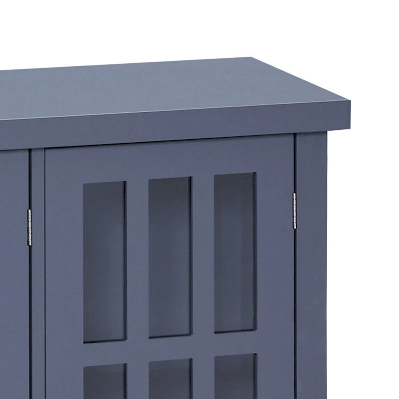 Bahut minimaliste élégant en bois avec trois portes vitrées