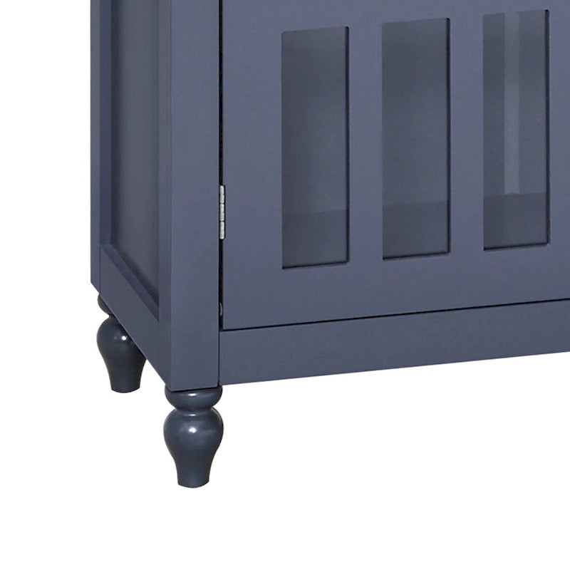 Bahut minimaliste élégant en bois avec trois portes vitrées