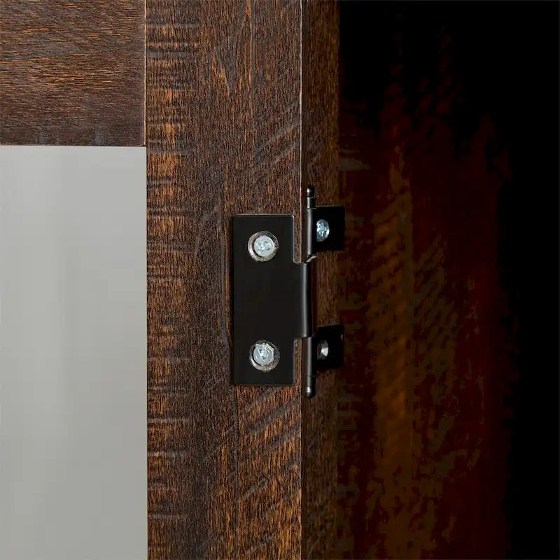 Buffet 2 portes en bois de ferme avec panneaux croisés et poignées rondes