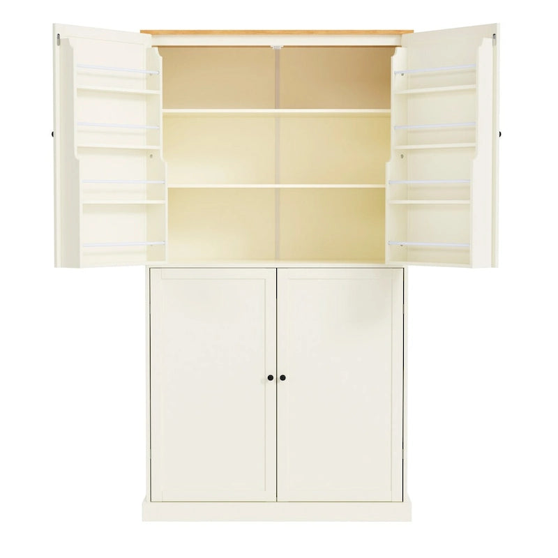 40,2x20x71,3 pouces Grand garde-manger de cuisine autoportant Grande armoire de rangement avec 2 tiroirs, 2 étagères de porte réglables à 8 niveaux
