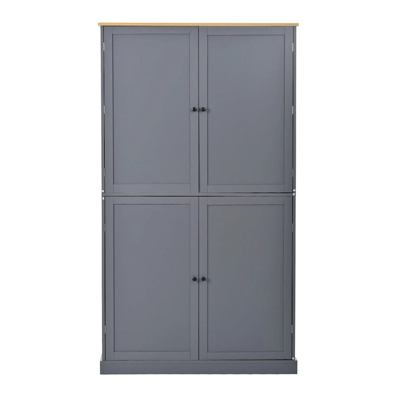 40,2x20x71,3 pouces Grand garde-manger de cuisine autoportant Grande armoire de rangement avec 2 tiroirs, 2 étagères de porte réglables à 8 niveaux