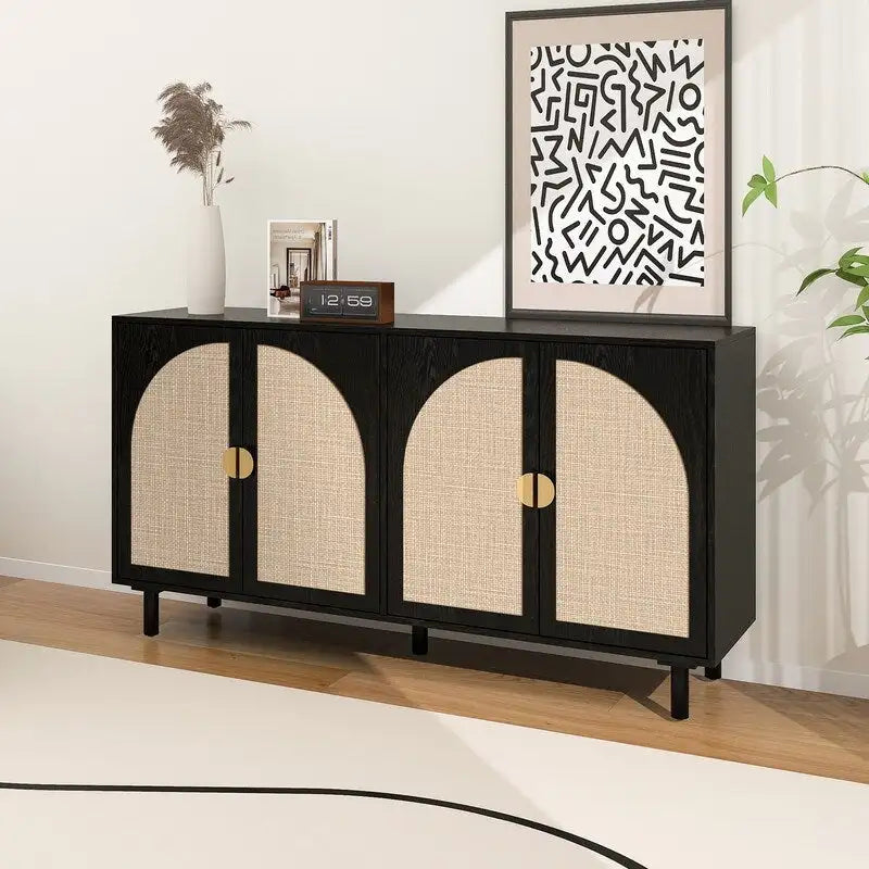 Armoire 4 portes, convient pour chambre à coucher, salon, bureau
