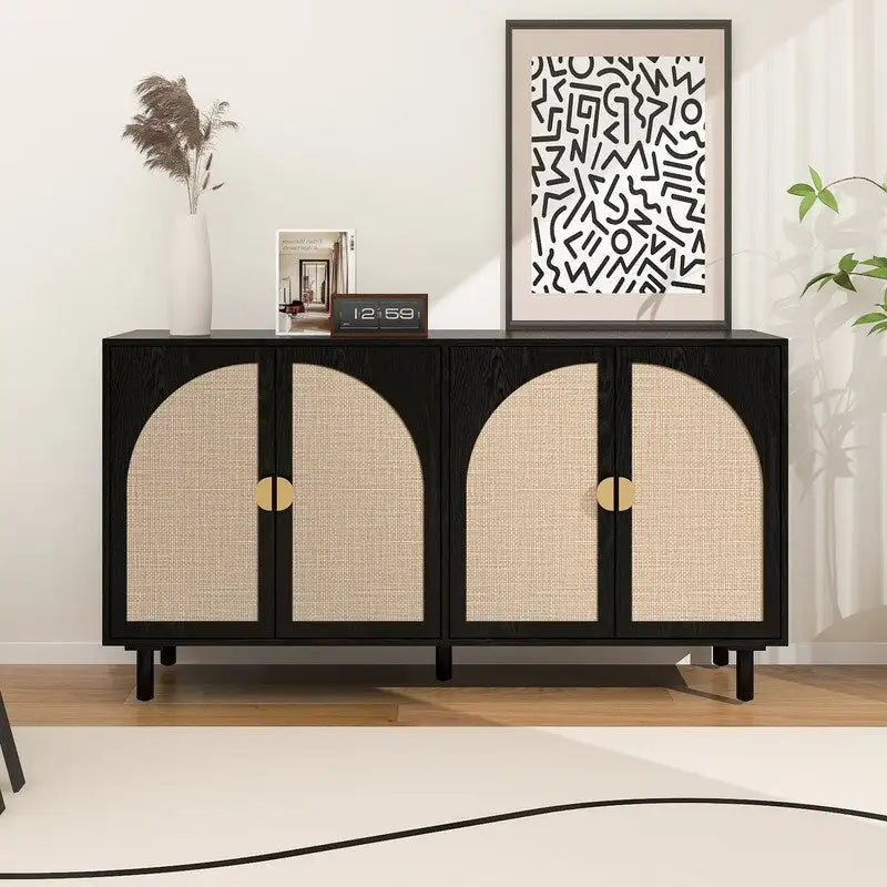Armoire 4 portes, convient pour chambre à coucher, salon, bureau