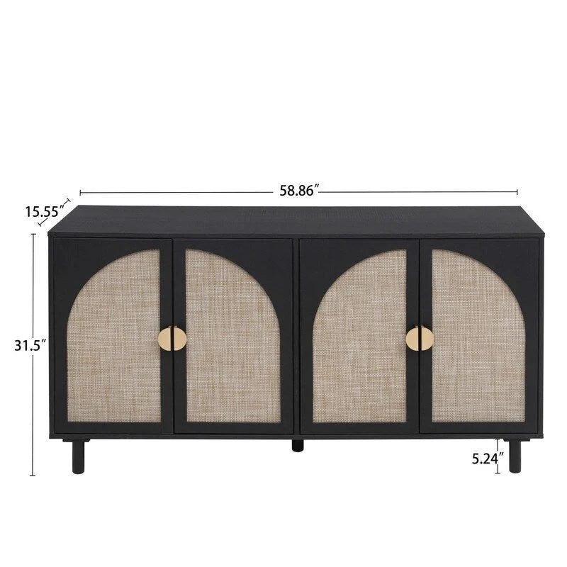 Armoire 4 portes, convient pour chambre à coucher, salon, bureau