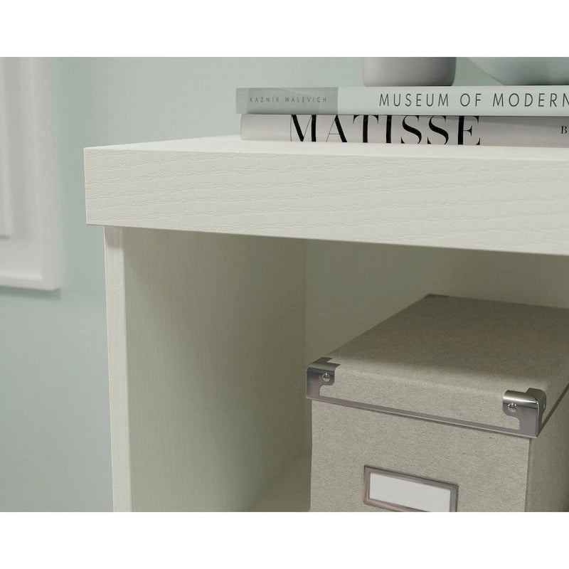 Classeur latéral Pearl Oak avec étagère ouverte et tiroir en marbre blanc