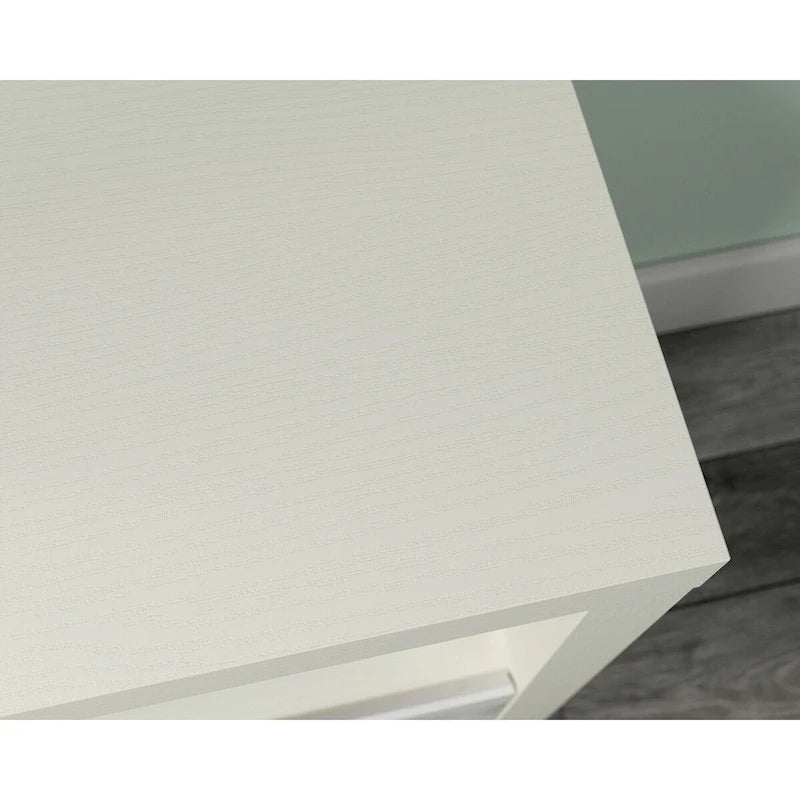 Classeur latéral Pearl Oak avec étagère ouverte et tiroir en marbre blanc