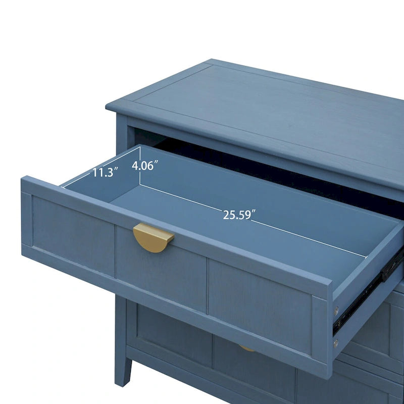Commode 3 tiroirs, meuble américain, convient pour la chambre et l'entrée du salon
