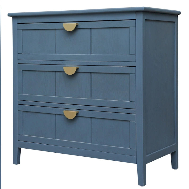 Commode 3 tiroirs, meuble américain, convient pour la chambre et l'entrée du salon